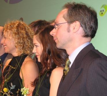 At the German AD awards show in 2008 with actresses Katja Riemann and 
